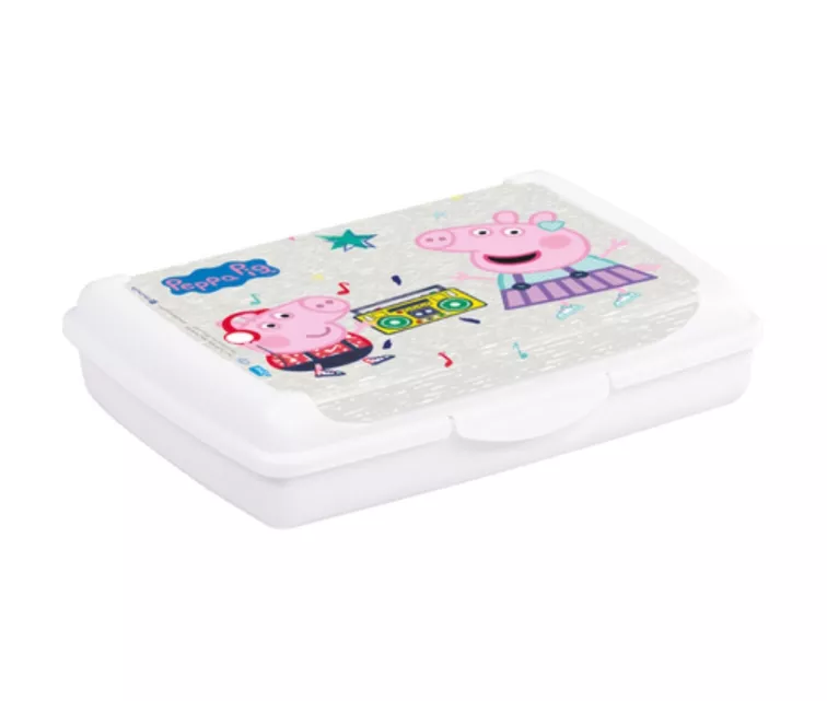 Food storage container deco-click-box mini 0.5L Olek "Peppa Pig" 17x13x3.5cm white