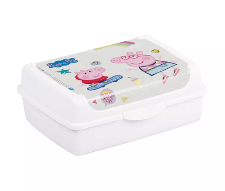 Food storage container deco-click-box midi 1L Olek "Peppa Pig" 17x13x7cm white