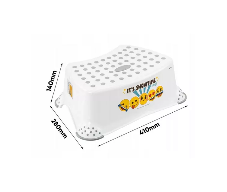 Step stool Tomek "Emoji Showtime" 40.5x28.5x14cm white