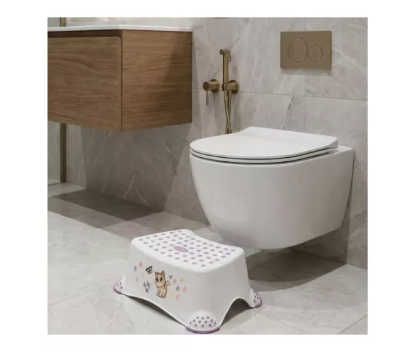 Step stool Tomek “Cats” 40.5x28.5x14cm white