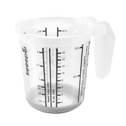 Мерный стаканчик с нескользящей функцией 0,5 л Massimo Ø10,5x11,5 см прозрачный/серый