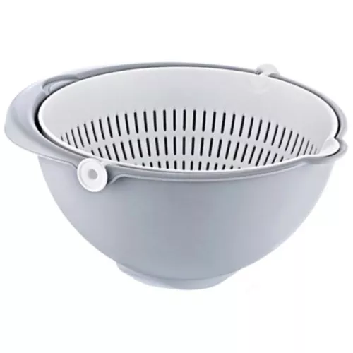 Bowl-strainer 2in1 Stella 25x25x12cm white/grey