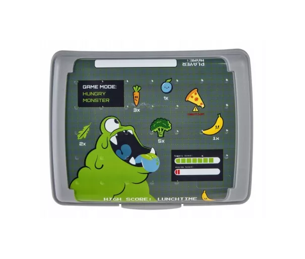 Контейнер для хранения продуктов deco-click-box midi 1L Carla “Monster” 17x13x7 см, серый