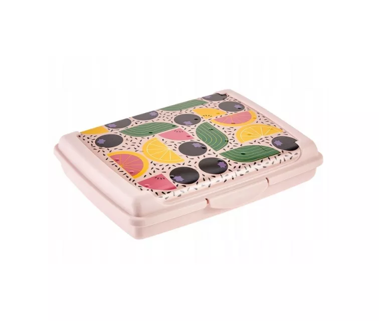 Контейнер для хранения продуктов deco-click-box mini 0.5L Carla “Fruits” 17x13x3.5cm розовый