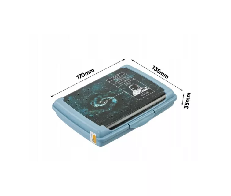 Food storage container deco-click-box mini 0.5L Carla "Cosmos” 17x13x3.5cm blue