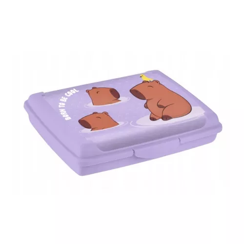 Pārtikas uzglabāšanas trauks deco-click-box mini 0,5L Carla “Capybara” 17x13x3,5cm maigi violets