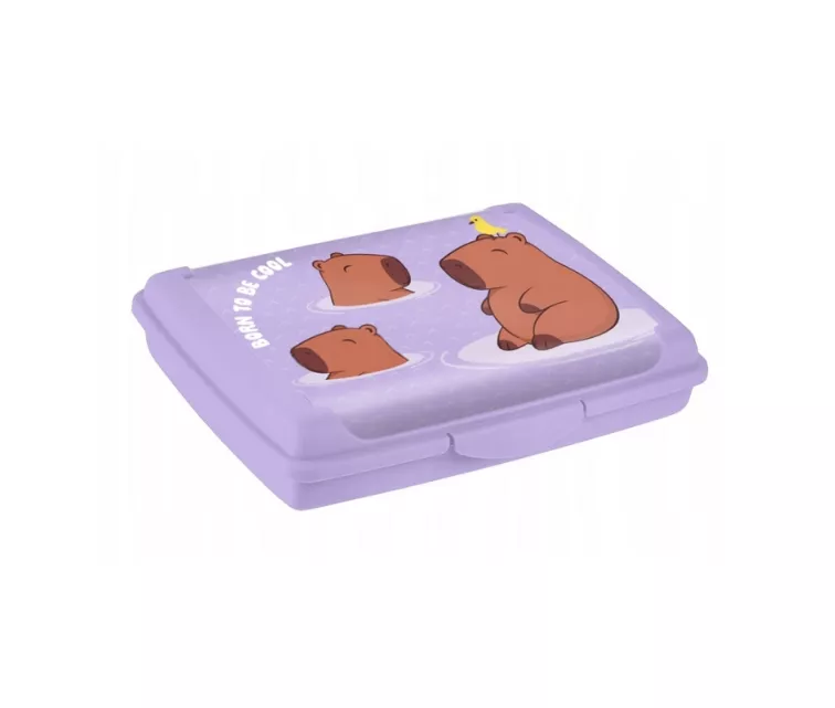 Контейнер для хранения продуктов deco-click-box mini 0.5L Carla “Capybara” 17x13x3.5cm, нежно-фиолетовый