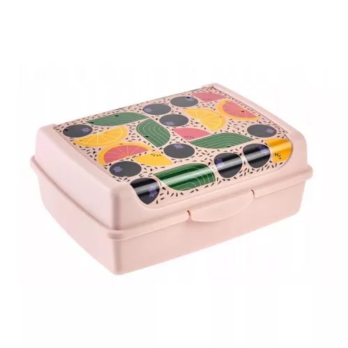 Toidukarp dekoratiivkarbis midi 1L Carla “Fruits” 17x13x7cm roosa