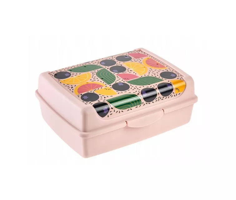 Toidukarp dekoratiivkarbis midi 1L Carla “Fruits” 17x13x7cm roosa