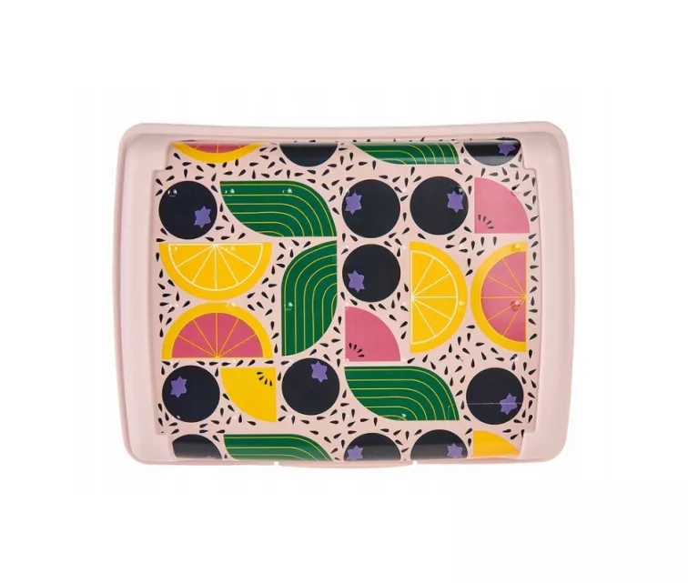 Toidukarp dekoratiivkarbis midi 1L Carla “Fruits” 17x13x7cm roosa