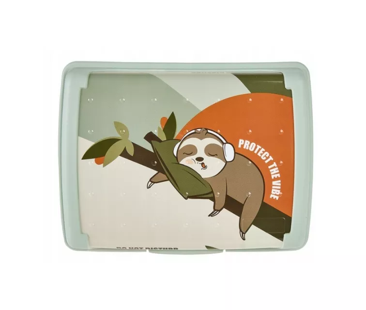 Контейнер для хранения продуктов deco-click-box midi 1L Carla “Lazy Lui” 17x13x7 см, зеленый
