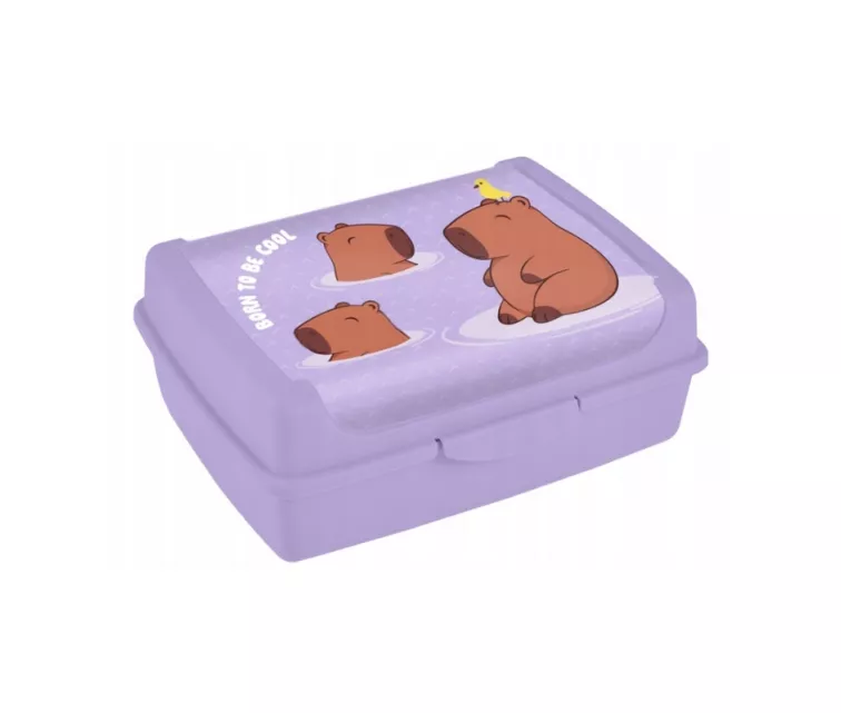 Контейнер для хранения продуктов deco-click-box midi 1L Carla “Capybara” 17x13x7 см, нежно-фиолетовый.