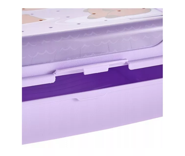 Контейнер для хранения продуктов deco-click-box midi 1L Carla “Capybara” 17x13x7 см, нежно-фиолетовый.