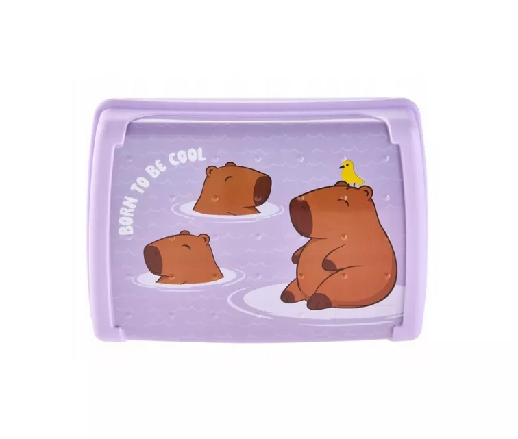 Контейнер для хранения продуктов deco-click-box midi 1L Carla “Capybara” 17x13x7 см, нежно-фиолетовый.