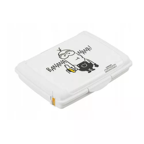 Pārtikas uzglabāšanas trauks deco-click-box mini 0,5L Carla  "Minions Banana" 17x13x3,5cm balta