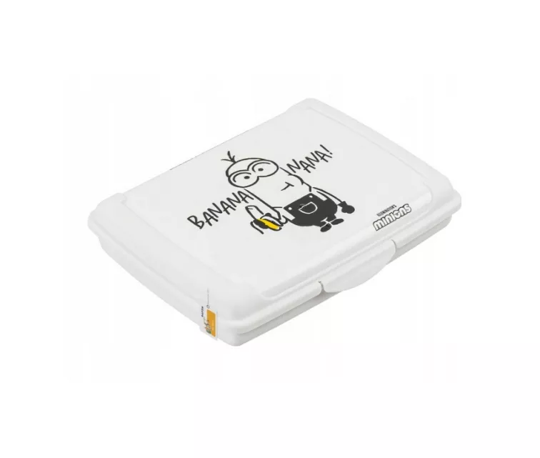 Контейнер для хранения продуктов deco-click-box mini 0.5L Carla "Миньоны Банан" 17x13x3.5 см белый