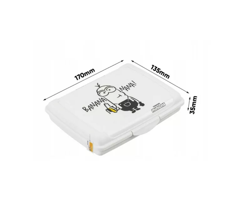Контейнер для хранения продуктов deco-click-box mini 0.5L Carla "Миньоны Банан" 17x13x3.5 см белый