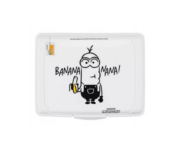 Контейнер для хранения продуктов deco-click-box mini 0.5L Carla "Миньоны Банан" 17x13x3.5 см белый
