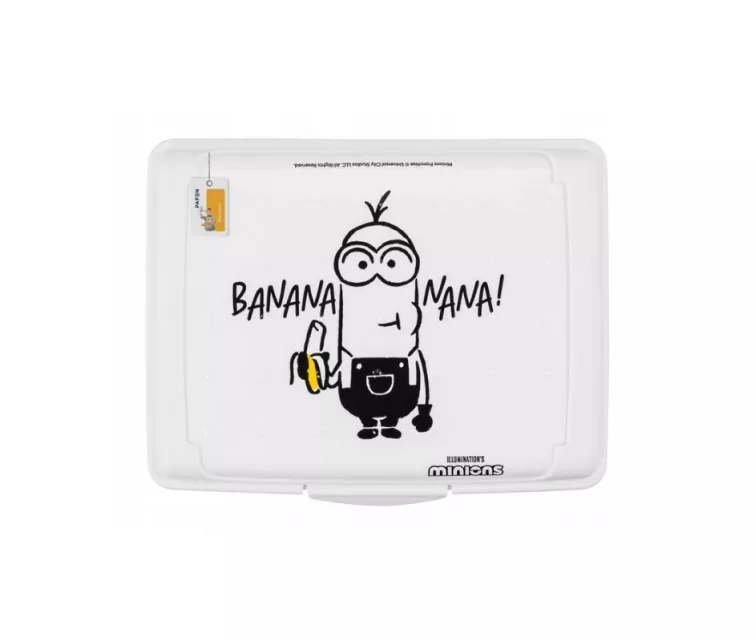 Контейнер для хранения продуктов deco-click-box mini 0.5L Carla "Миньоны Банан" 17x13x3.5 см белый