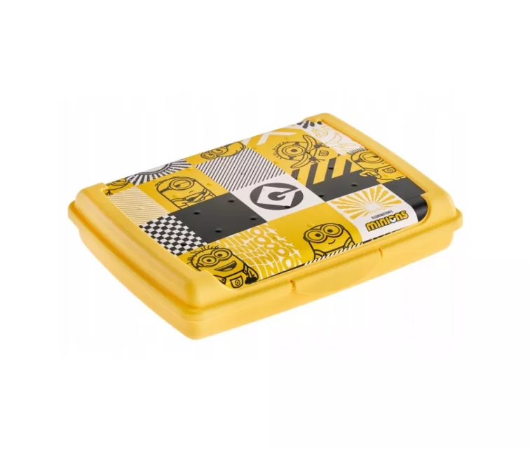 Контейнер для хранения продуктов deco-click-box mini 0.5L Carla "Minions Mosaic" 17x13x3.5 см, желтый