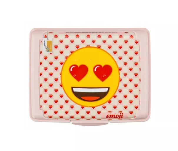 Контейнер для хранения продуктов deco-click-box mini 0.5L Carla "Emoji Hearts" 17x13x3.5cm розовый