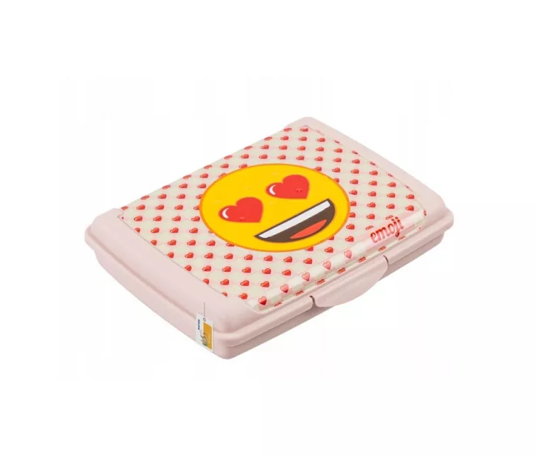 Контейнер для хранения продуктов deco-click-box mini 0.5L Carla "Emoji Hearts" 17x13x3.5cm розовый