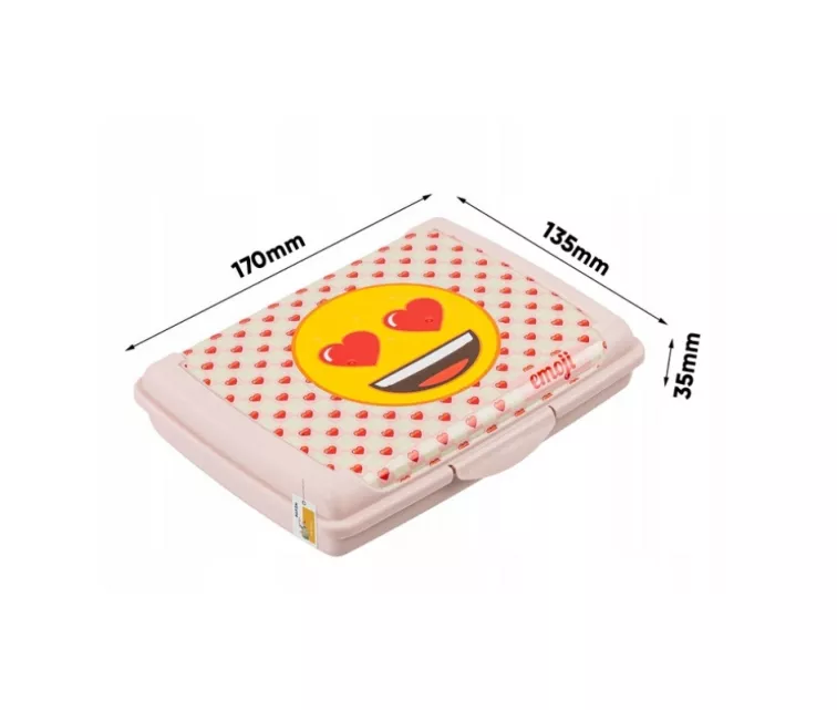 Контейнер для хранения продуктов deco-click-box mini 0.5L Carla "Emoji Hearts" 17x13x3.5cm розовый