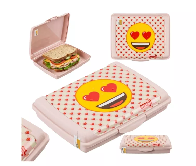 Контейнер для хранения продуктов deco-click-box mini 0.5L Carla "Emoji Hearts" 17x13x3.5cm розовый