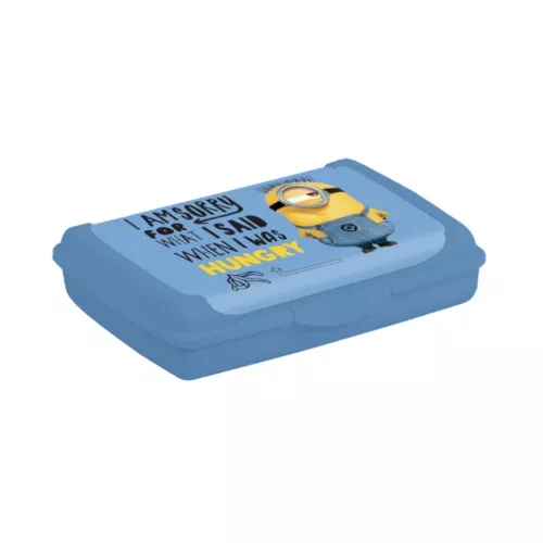 Pārtikas uzglabāšanas trauks deco-click-box mini 0,5L Carla  "Minions Hungry" 17x13x3,5cm gaiši zils