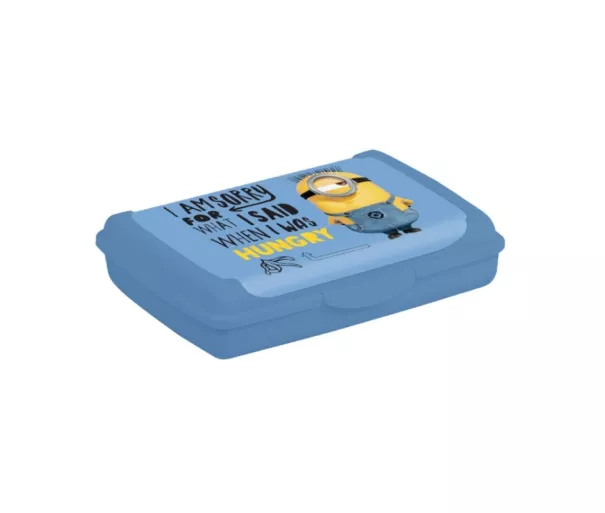 Контейнер для хранения продуктов deco-click-box mini 0.5L Carla "Minions Hungry" 17x13x3.5 см, светло-голубой