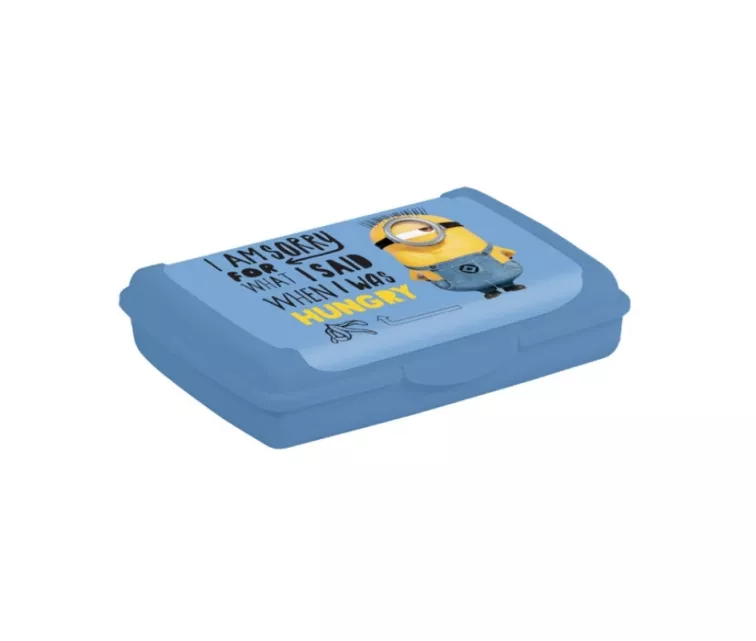 Контейнер для хранения продуктов deco-click-box mini 0.5L Carla "Minions Hungry" 17x13x3.5 см, светло-голубой