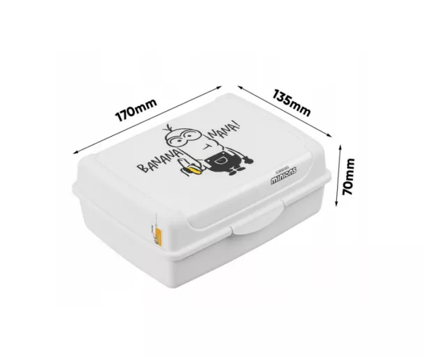 Toidu hoiukarp deco-click-box midi 1L Carla "Minions Banana" 17x13x7cm valge
