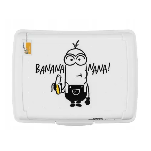 Pārtikas uzglabāšanas trauks deco-click-box midi 1L Carla "Minions Banana" 17x13x7cm balta