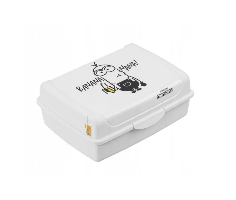 Maisto laikymo indelis „deco-click-box midi“ 1 l Carla „Minions Banana“ 17 x 13 x 7 cm, baltas