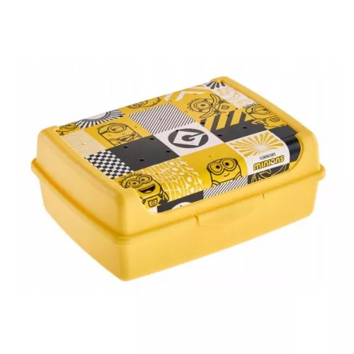 Pārtikas uzglabāšanas trauks deco-click-box midi 1L Carla "Minions Mosaic" 17x13x7cm dzeltens