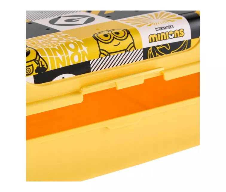 Maisto laikymo indelis „deco-click-box midi“ 1 l Carla „Minions Mosaic“ 17 x 13 x 7 cm geltonas