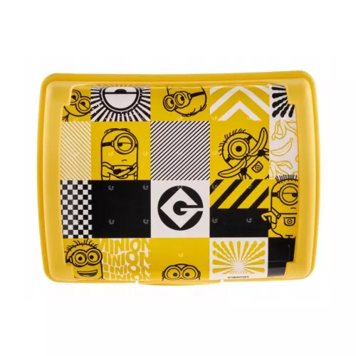 Pārtikas uzglabāšanas trauks deco-click-box midi 1L Carla "Minions Mosaic" 17x13x7cm dzeltens