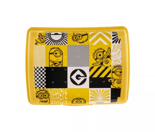 Toidu hoiukarp deco-click-box midi 1L Carla "Minions Mosaic" 17x13x7cm kollane