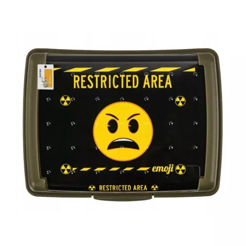 Pārtikas uzglabāšanas trauks deco-click-box midi 1L Carla "Emoji Danger" 17x13x7cm olīvu krāsā