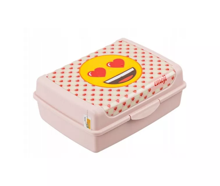 Maisto laikymo indelis „deco-click-box midi“ 1 l Carla „Emoji Hearts“ 17 x 13 x 7 cm, rožinis