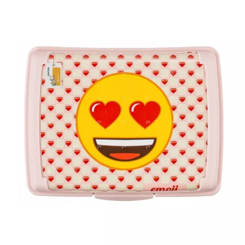 Pārtikas uzglabāšanas trauks deco-click-box midi 1L Carla "Emoji Hearts" 17x13x7cm rozā