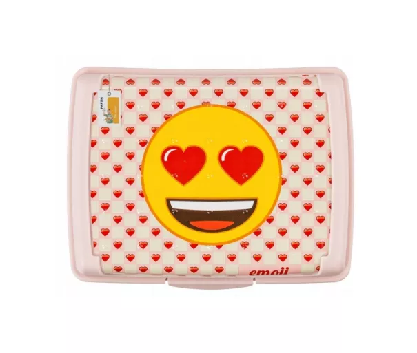 Toidu hoiukarp deco-click-box midi 1L Carla "Emoji Hearts" 17x13x7cm roosa