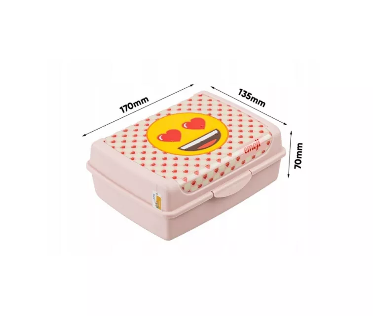 Maisto laikymo indelis „deco-click-box midi“ 1 l Carla „Emoji Hearts“ 17 x 13 x 7 cm, rožinis