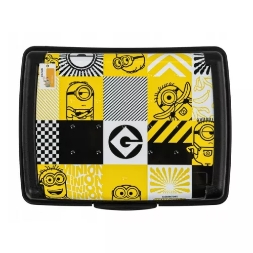 Pārtikas uzglabāšanas trauks deco-click-box midi 1L Carla "Minions Mosaic" 17x13x7cm melns