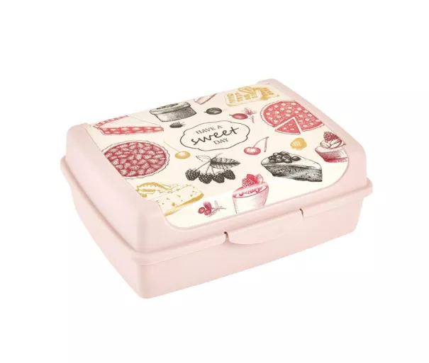 Food storage container click-box midi 1L Carla "Sweet day" 17x13x7cm pink