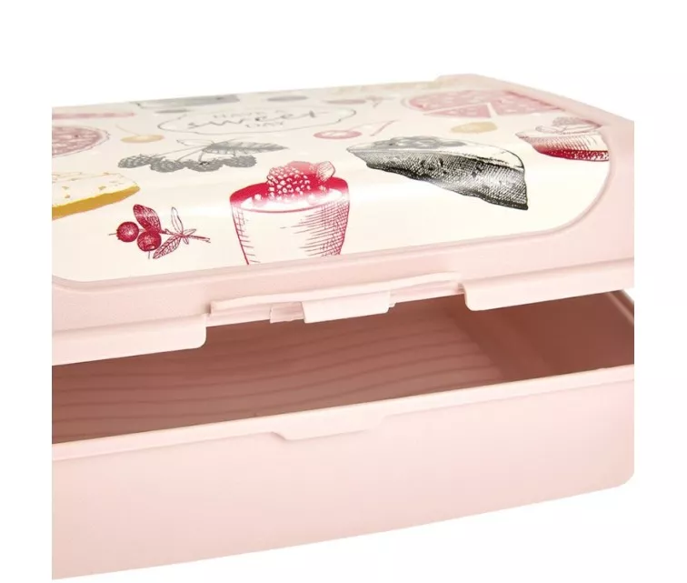 Food storage container click-box midi 1L Carla "Sweet day" 17x13x7cm pink