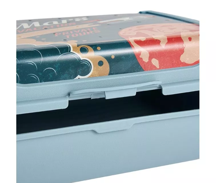 Food storage container click-box midi 1L Carla "Space tour" 17x13x7cm blue
