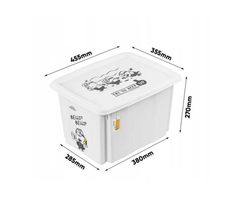 Kast kaanega 30L Karolina “Minions Bello” 45x35x27cm valge