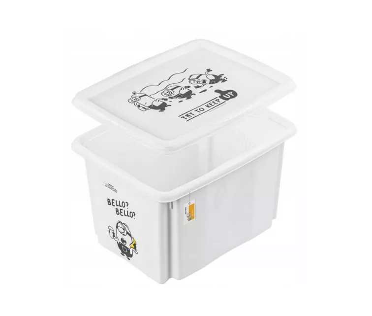 Kast kaanega 30L Karolina “Minions Bello” 45x35x27cm valge