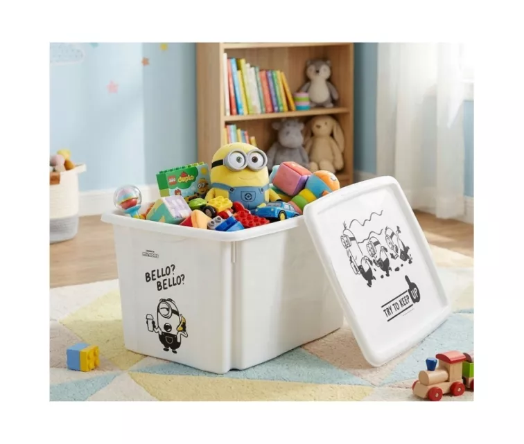 Dėžė su dangčiu 45L Karolina „Minions Bello“ 55.5x40x30cm balta